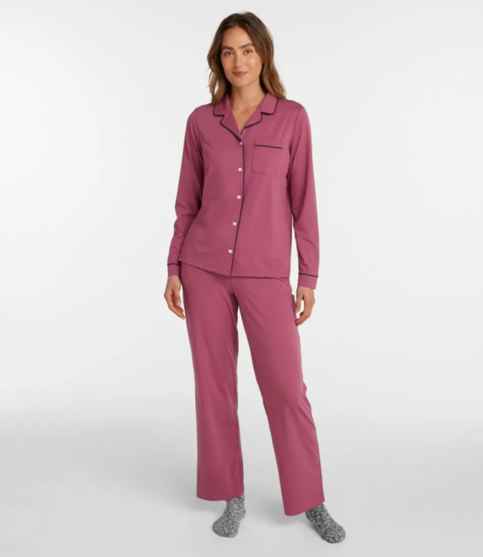 New "Women's Super-Soft Shrink-Free Pajama Set, Button-Front" Women Sleepwear