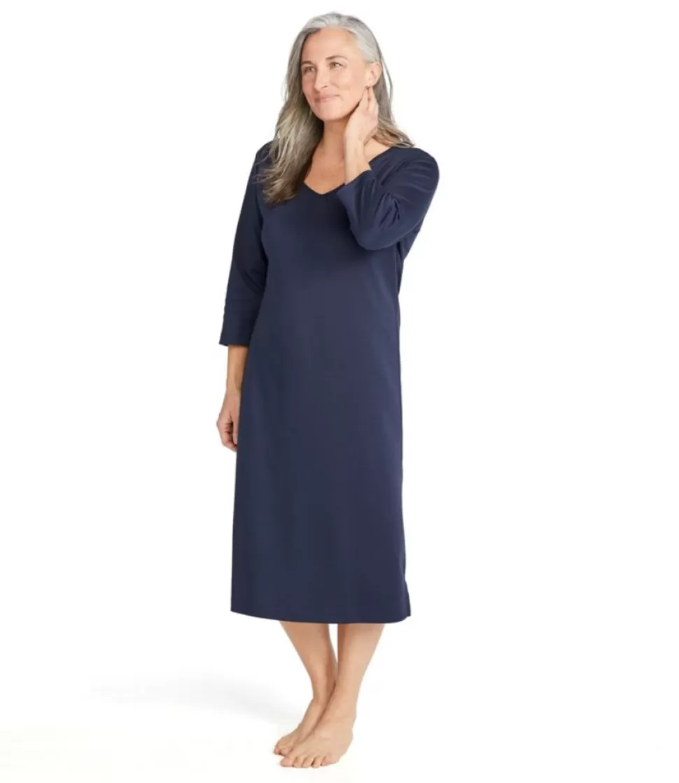 Best "Women's Supima Cotton Nightgown, V-Neck Three-Quarter-Sleeve" Women Sleepwear