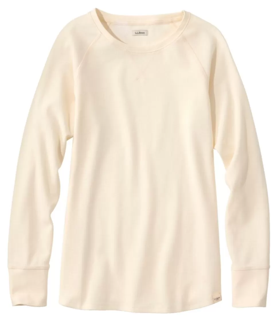 Store "Women's Unshrinkable Mini-Waffle Tee, Long-Sleeve Crewneck" Women Shirts & Tops