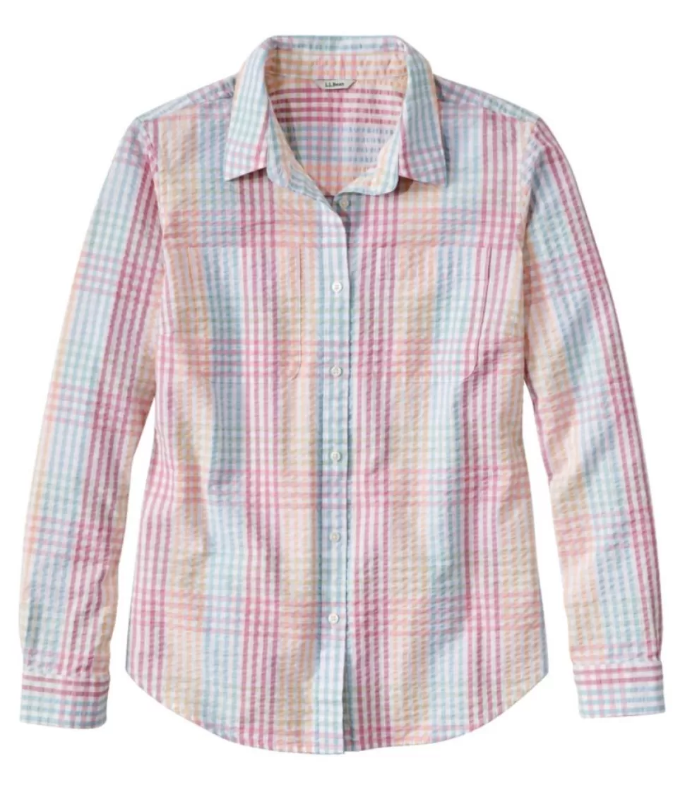 Flash Sale "Women's Vacationland Seersucker Shirt, Long-Sleeve Plaid" Women Shirts & Tops